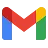 Gmail 徽标：信封造型的彩色大写字母“M”。